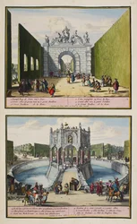 El parque de Enghien, c.1685, ilustración de una 