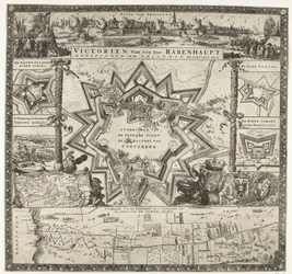 Las victorias de Rabenhaupt en Groningen en los años 1672-1673 Victorien van syn exc. Rabenhaupt, en Groningen y Omlanden, int iaer 1672 y 73 (título sobre el objeto)