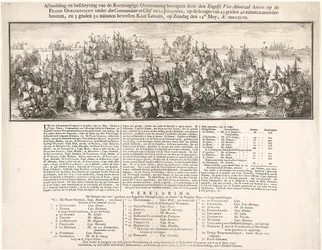 Cuadro y descripción de la Gloriosa Victoria obtenida por el Vicealmirante inglés ANSON sobre la FLOTA DE GUERRA FRANCESA al mando del Comandante en Jefe DE LA JONQUIÉRE, en la cota 43 grados 46 minutos latitud norte, y 3 grados 50 minutos al oeste del CAB
