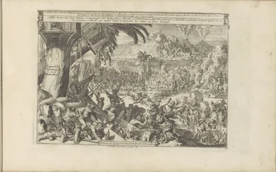 Spaanse wreedheden en West-Indië Spaensche Tyrannyen in de Westindies / Tiranía de los españoles en las Indias Occidentales (título sobre objeto) Las Indias Orientales y Occidentales y otros lugares (título de la serie)