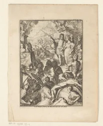 Stadtholder William III y Mary Stuart en medio de figuras míticas