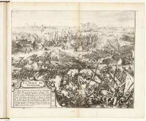 Batalla por el dique Kauwenstein, 1585 La digue de Covestein (título sobre objeto) Guerres de Flandres (título de la serie)