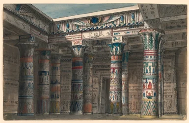 Diseño de escenario, patio egipcio