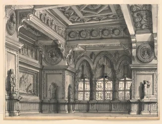 Diseño de escenario, habitación gótica