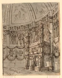 Diseño de escenario, Interior de iglesia gótica
