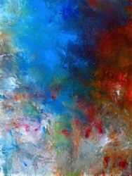 Abstracto dinámico en azul y rojo