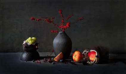 Naturaleza muerta con frutas melancólicas