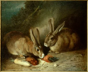 Conejos. Pintura de Rosa Bonheur (1822-1899)