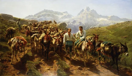 Arrieros españoles cruzando los Pirineos, 1857