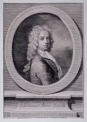 Retrato de Antonio Maria Zanetti, dibujante italiano. Grabado