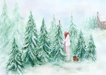 Decoración de un bosque invernal
