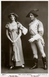 Iris Hoey y Jack Cannot, actores británicos, c. 1908