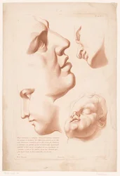 Cabezas de hombre, mujer y niño
Principios del dibujo del natural, segunda parte (título de la serie)
IIe Cahier de Principes du Dessin d