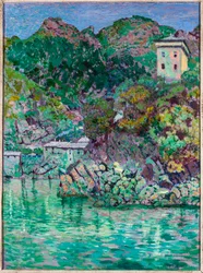 Vista de San Fruttuoso, cerca de Camogli