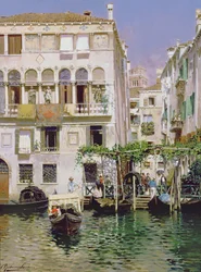 Escena de un canal en Venecia