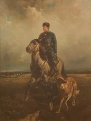 Gran Duque Vladimir Alexandrovich de Rusia 1847-1909 en la caza, 1890s