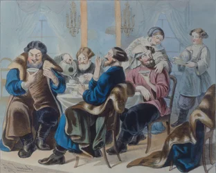 Té y azúcar. Beber té en una taberna, primer cuarto del siglo XIX