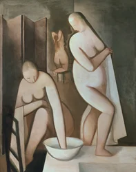 Tres mujeres en su baño