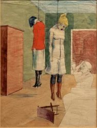 El artista con dos mujeres ahorcadas