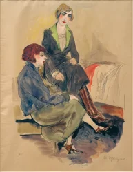 Dos mujeres sentadas