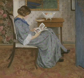 Lector en azul, hacia 1908 (óleo sobre lienzo)