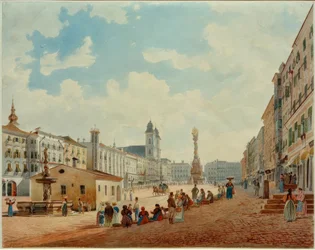 La plaza principal en Linz