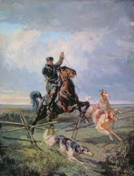 Cazador con los Borzois, 1872