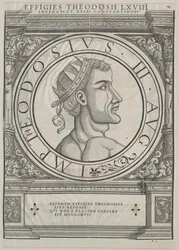 Emperador romano de Oriente Teodosio III (huella)