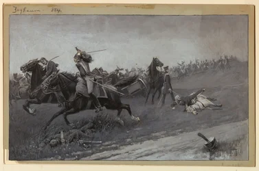 Blücher desmontado en Ligny