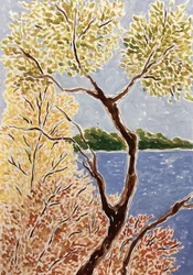 Paisaje otoñal del lago