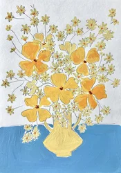 Naturaleza muerta en amarillo brillante