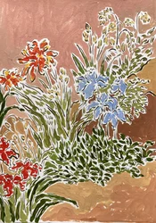 Flores de jardín de colores vivos