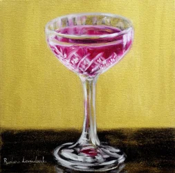 El brindis de una dama, 2025 (óleo sobre lienzo)