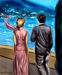 Un paseo por el lago de Como, 2025 (óleo sobre lienzo)