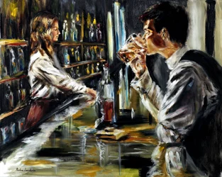 En el bar, 2021 (óleo sobre lino)