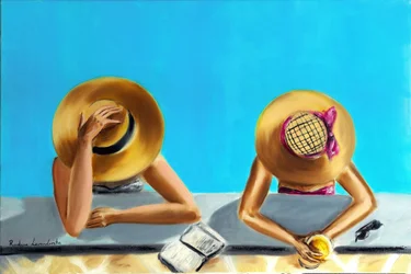 En la piscina, 2023 (óleo sobre lienzo)