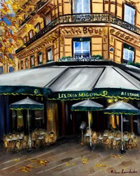 Otoño en Les Deux Magots París, 2023 (óleo sobre lienzo)