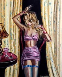 Bound in Silk, 2025 (óleo sobre lienzo)