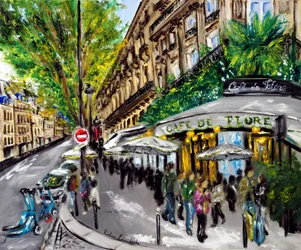 Cafe de Flore París, 2023 (óleo sobre lienzo)