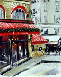 Navidad en el Bar Marche París, 2021 (óleo sobre lienzo)