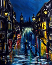 Evening London, 2025 (óleo sobre lienzo)