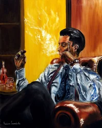 Gentleman with a Cigar, 2023 (óleo sobre lienzo)
