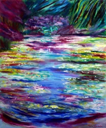 Jardín japonés en la residencia Monet, 2025 (óleo sobre lienzo)