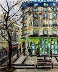 Laduree en los Campos Elíseos, París, 2022 (óleo sobre lienzo)