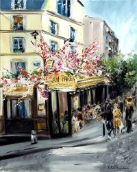 Le Vrai Paris Cafe Montmartre, 2021 (óleo sobre lienzo)