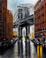 Manhattan Bridge DUMBO Nueva York, 2021 (óleo sobre lienzo)