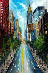 Manhattan Street Nueva York, 2022 (óleo sobre lienzo)