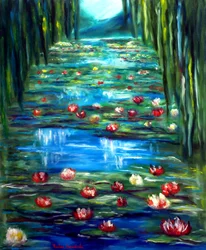 Nenúfares del jardín de Monet, 2025 (óleo sobre lienzo)
