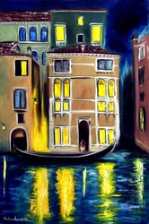 Noche en Venecia Italia, 2023 (óleo sobre lienzo)