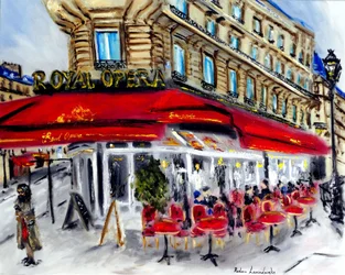 Restaurante de la Ópera Real de París, 2022 (óleo sobre lienzo)